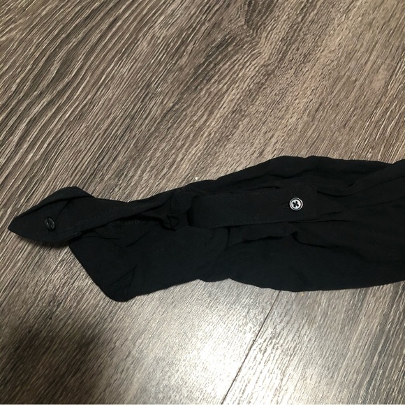 Old Navy Black Rayon Midi Shirt Dress - Roll-Tab Sleeves - Women's Size M - Picture 2 of 7